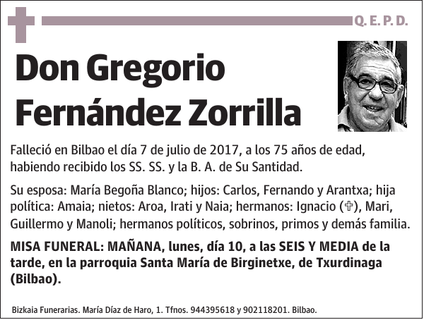 Gregorio Fernández Zorrilla