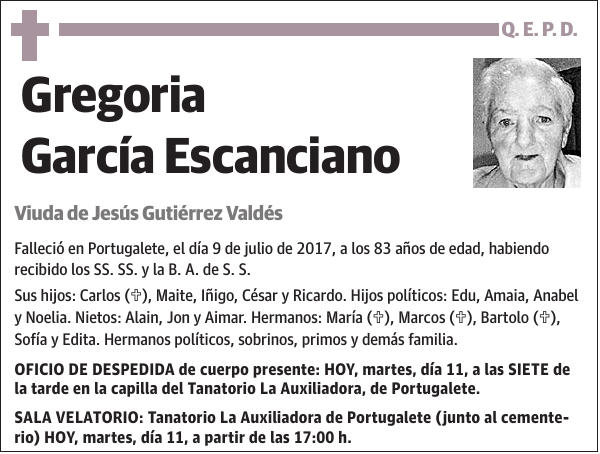 Gregoria García Escanciano