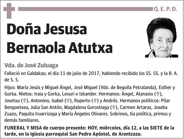 Jesusa Bernaola Atutxa