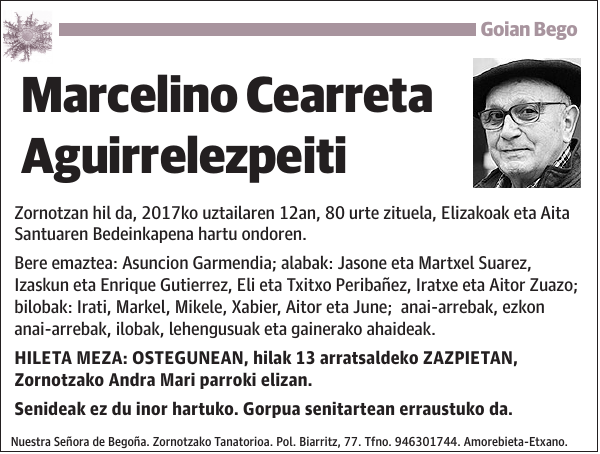 Marcelino Cearreta Aguirrelezpeiti