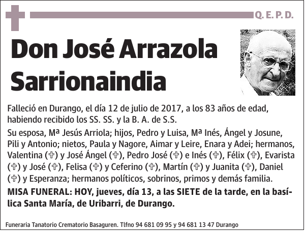 José Arrazola Sarrionaindia