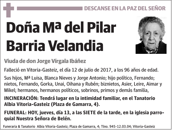 Mª del Pilar Barria Velandia