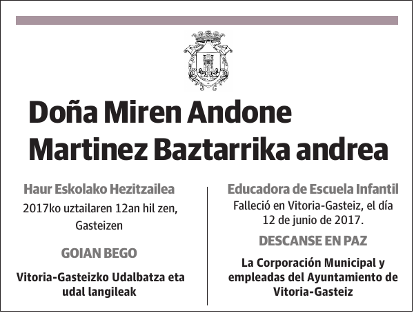 Miren Andone Martinez Baztarrika