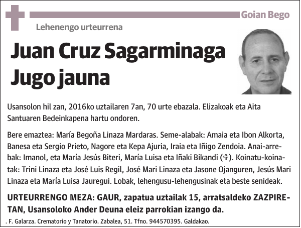 Juan Cruz Sagarminaga Jugo