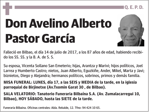 Avelino Alberto Pastor García