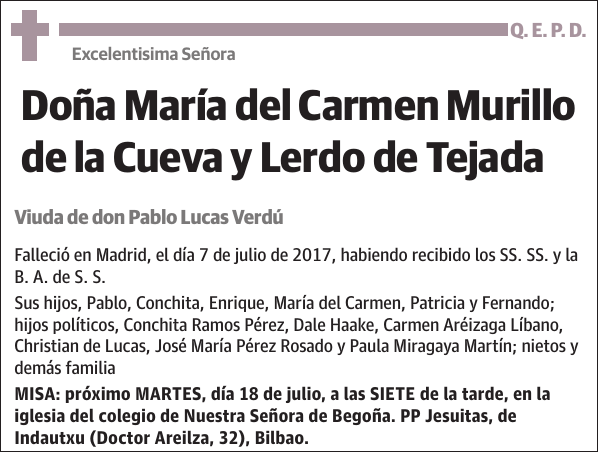 María del Carmen Murillo de la Cueva y Lerdo de Tejada