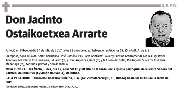 Jacinto Ostaikoetxea Arrarte