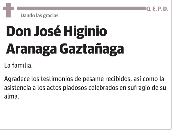 José Higinio Aranaga Gaztañaga