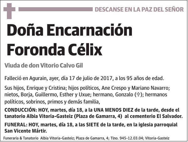 Encarnación Foronda Célix