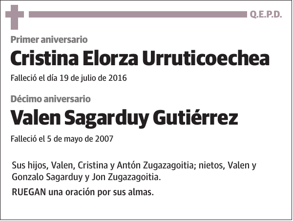 Cristina Elorza Urruticoechea y Valen Sagarduy Gutierrez