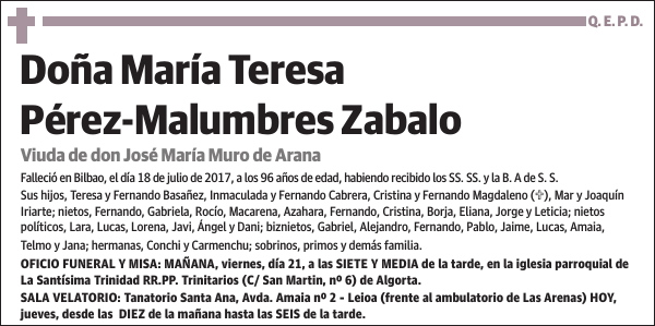 María Teresa Pérez-Malumbres Zabalo