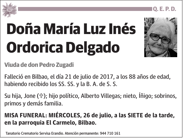 María Luz Inés Ordorica Delgado