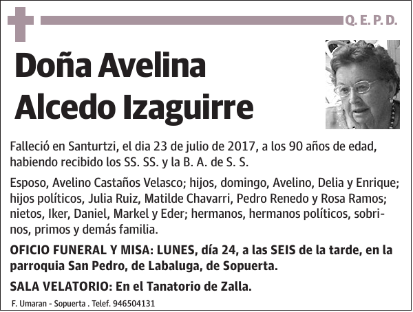 Avelina Alcedo Izaguirre