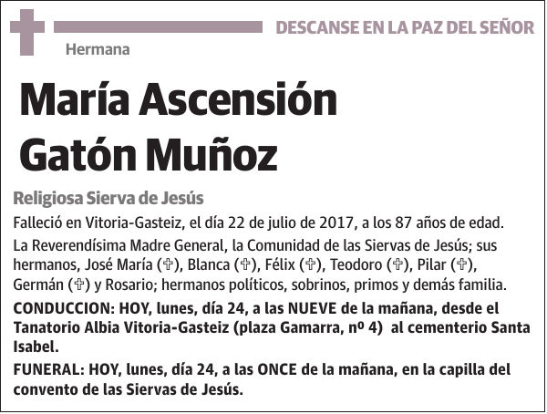 María Ascensión Gatón Muñoz