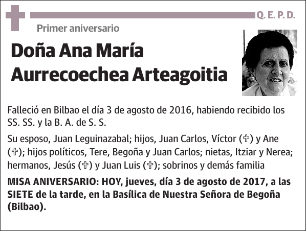 Ana María Aurrecoechea Arteagoitia