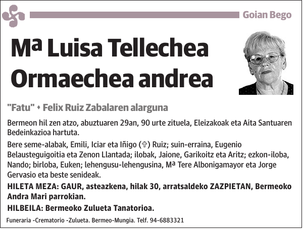 Mª Luisa Tellechea Ormaechea