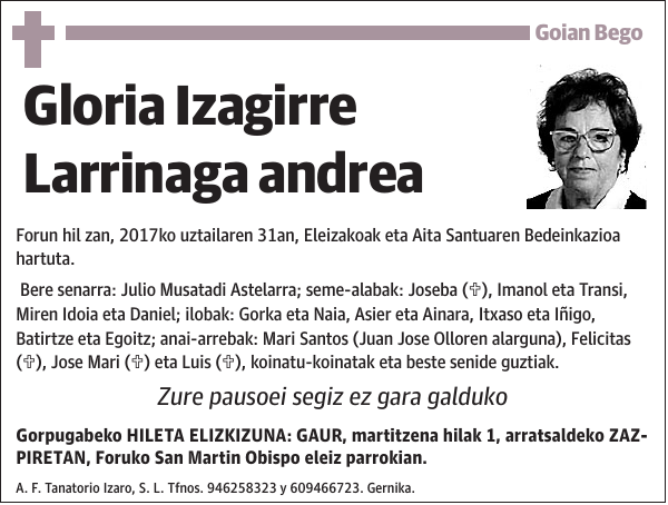 Gloria Izagirre Larrinaga