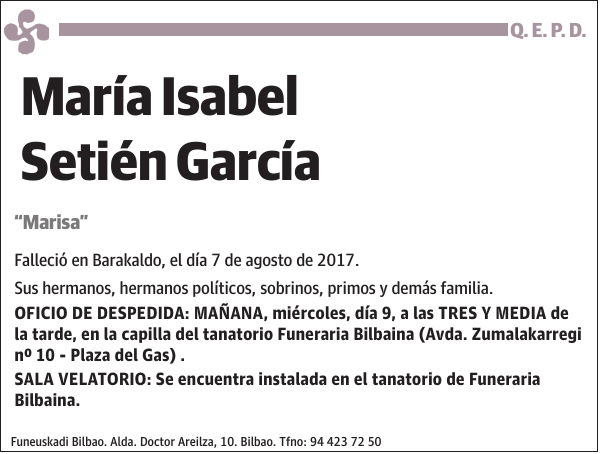 María Isabel Setién García