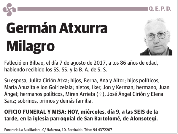 Germán Atxurra Milagro