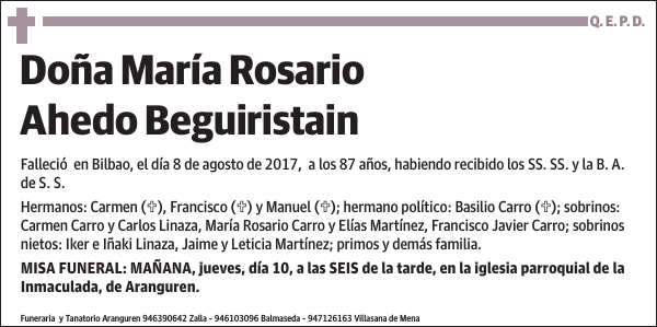 María Rosario Ahedo Beguiristain