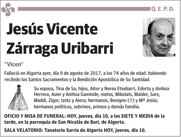 Jesús Vicente Zárraga Uribarri