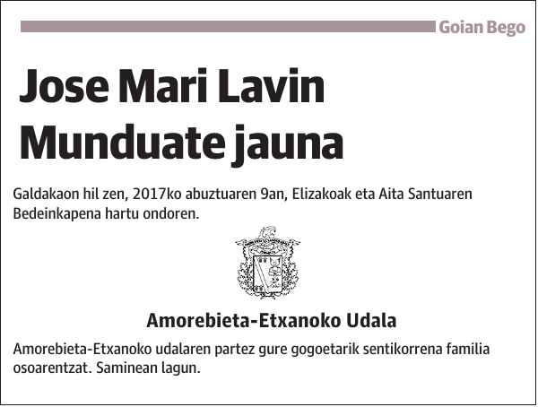 Jose Mari Lavin Munduate