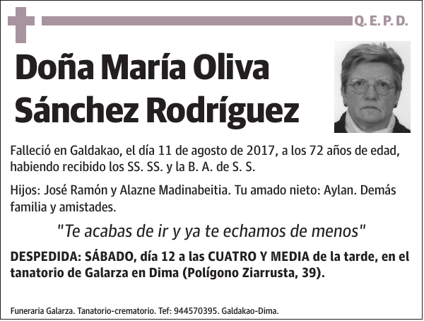 María Oliva Sánchez Rodríguez