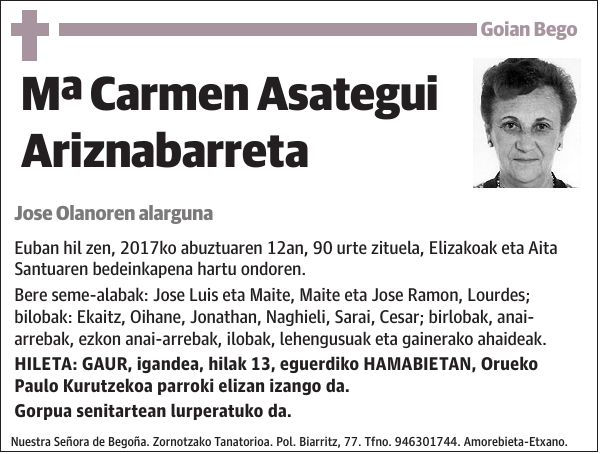 Mª Carmen Asategui Ariznabarreta