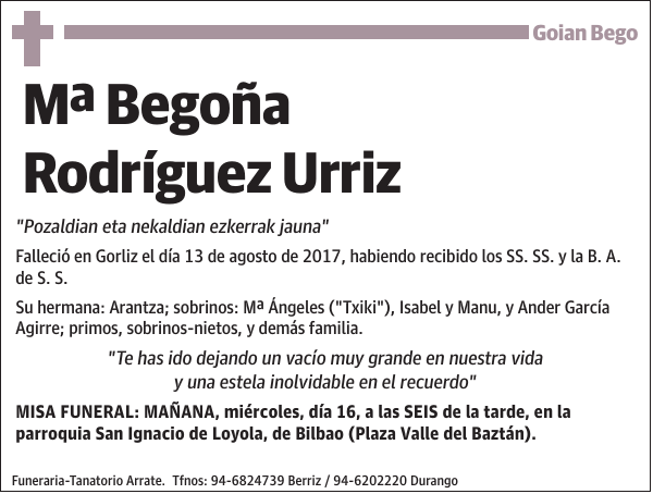 Mª Begoña Rodríguez Urriz