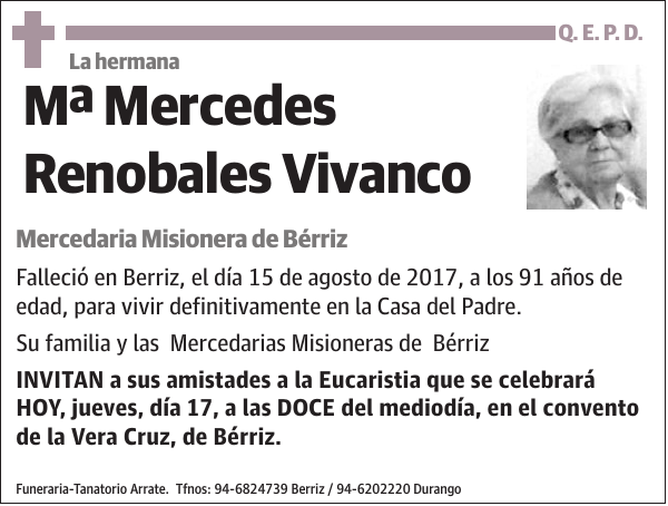 Mª Mercedes Renobales Vivanco