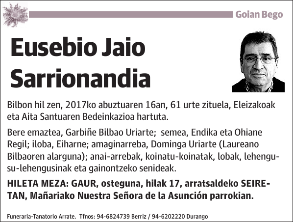 Eusebio Jaio Sarrionandia