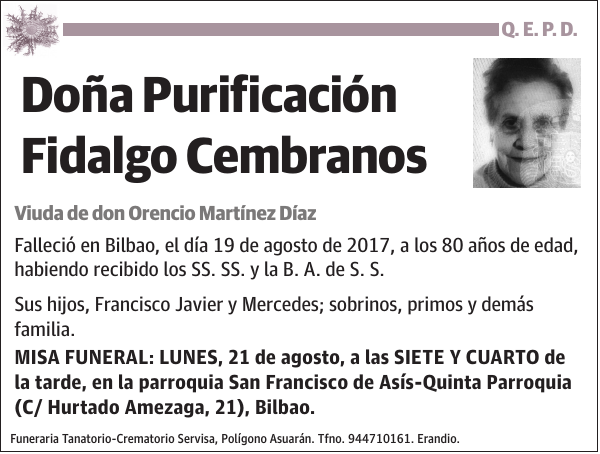 Purificación Fidalgo Cembranos