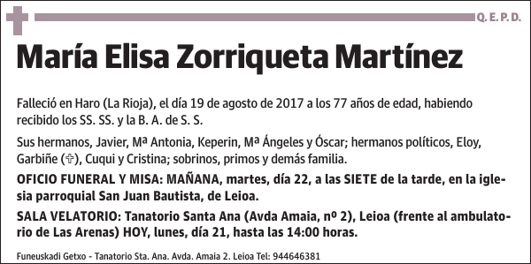 María Elisa Zorriqueta Martínez