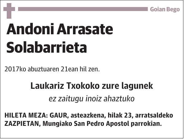 Andoni Arrasate Solabarrieta