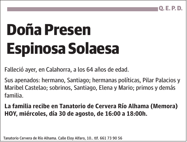 Presen Espinosa Solaesa