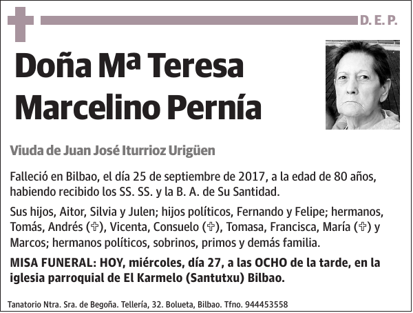 Mª Teresa Marcelino Pernía