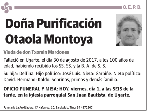 Purificación Otaola Montoya