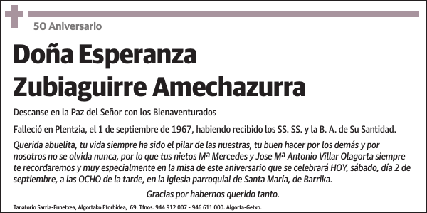 Esperanza Zubiaguirre Amechazurra