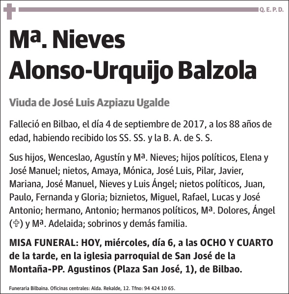 Mª. Nieves Alonso-Urquijo Balzola