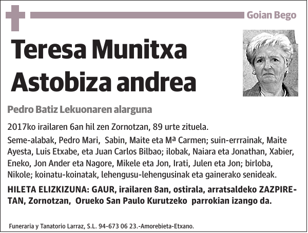 Teresa Munitxa Astobiza