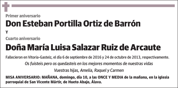 Esteban Portilla Ortiz de Barrón y María Luisa Salazar Ruiz de Arcaute