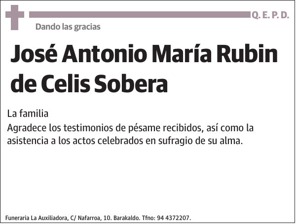 José Antonio María Rubin de Celis Sobera