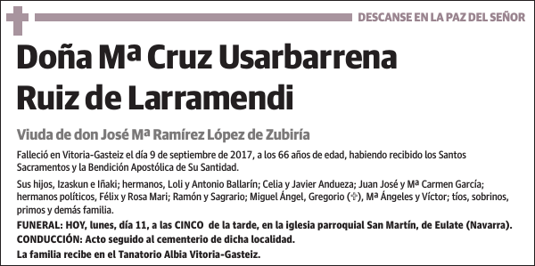 Mª Cruz Usarbarrena Ruiz de Larramendi