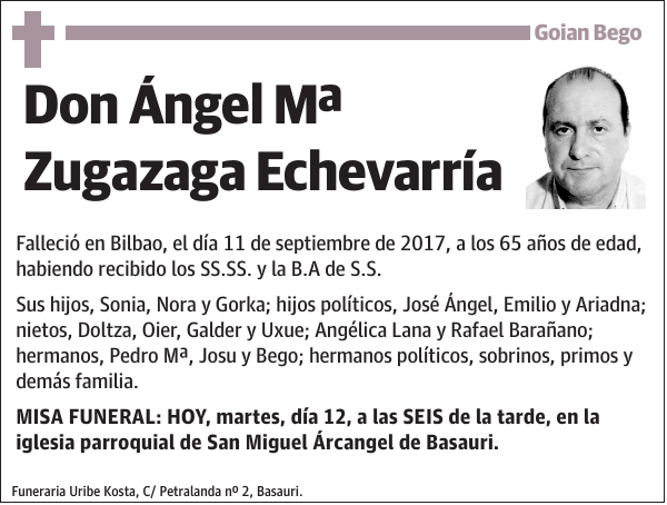 Ángel Mª Zugazaga Echevarría