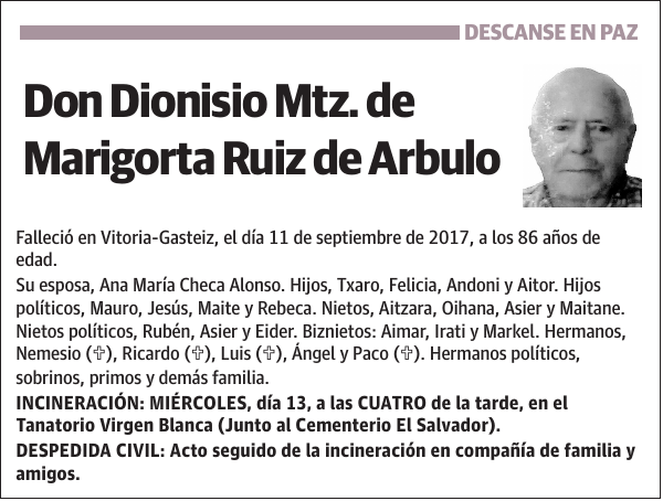 Dionisio Mtz. de Marigorta Ruiz de Arbulo