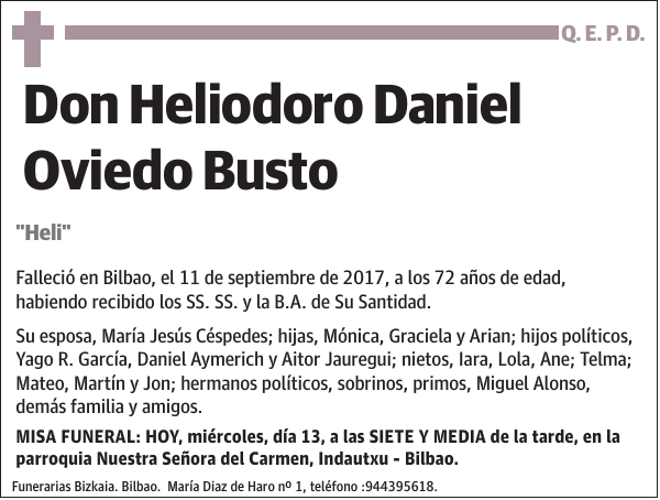 Heliodoro Daniel Oviedo Busto