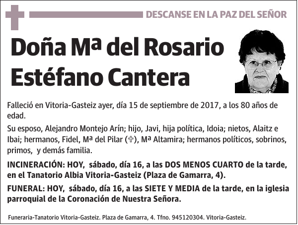 Mª del Rosario Estéfano Cantera