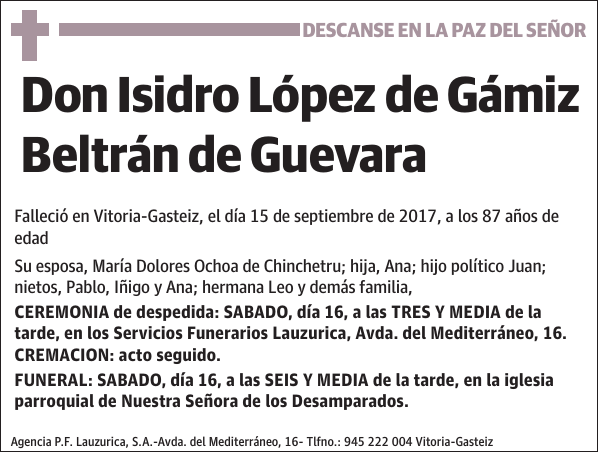 Isidro López de Gámiz Beltrán de Guevara