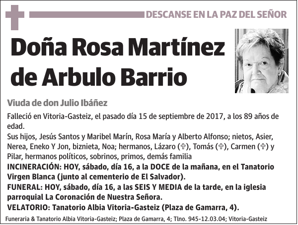 Rosa Martínez de Arbulo Barrio