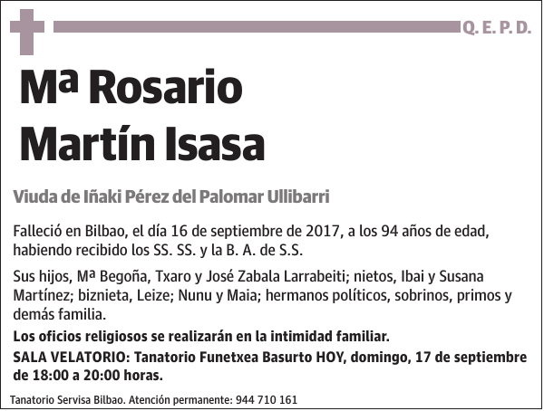 Mª Rosario Martín Isasa